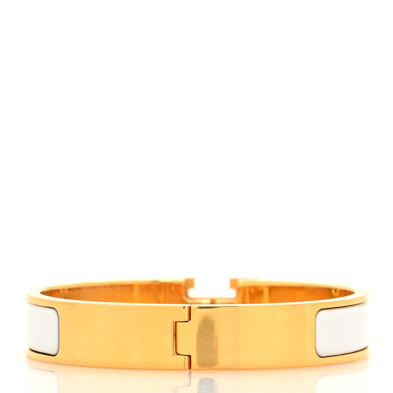 Hermes Enamel Narrow Clic Clac H Bracelet GM White 3 of 5
