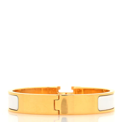 Hermes Enamel Narrow Clic Clac H Bracelet GM White 3 of 5