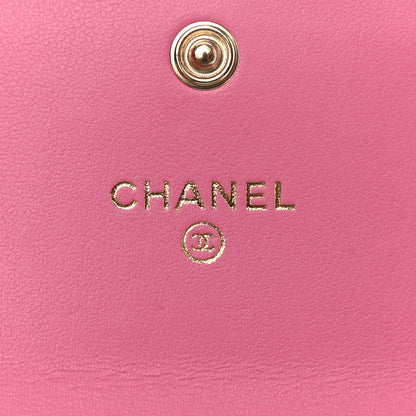 Chanel Caviar Quilted Filigree Flap Card Holder Pink Blue Green 6 of 7