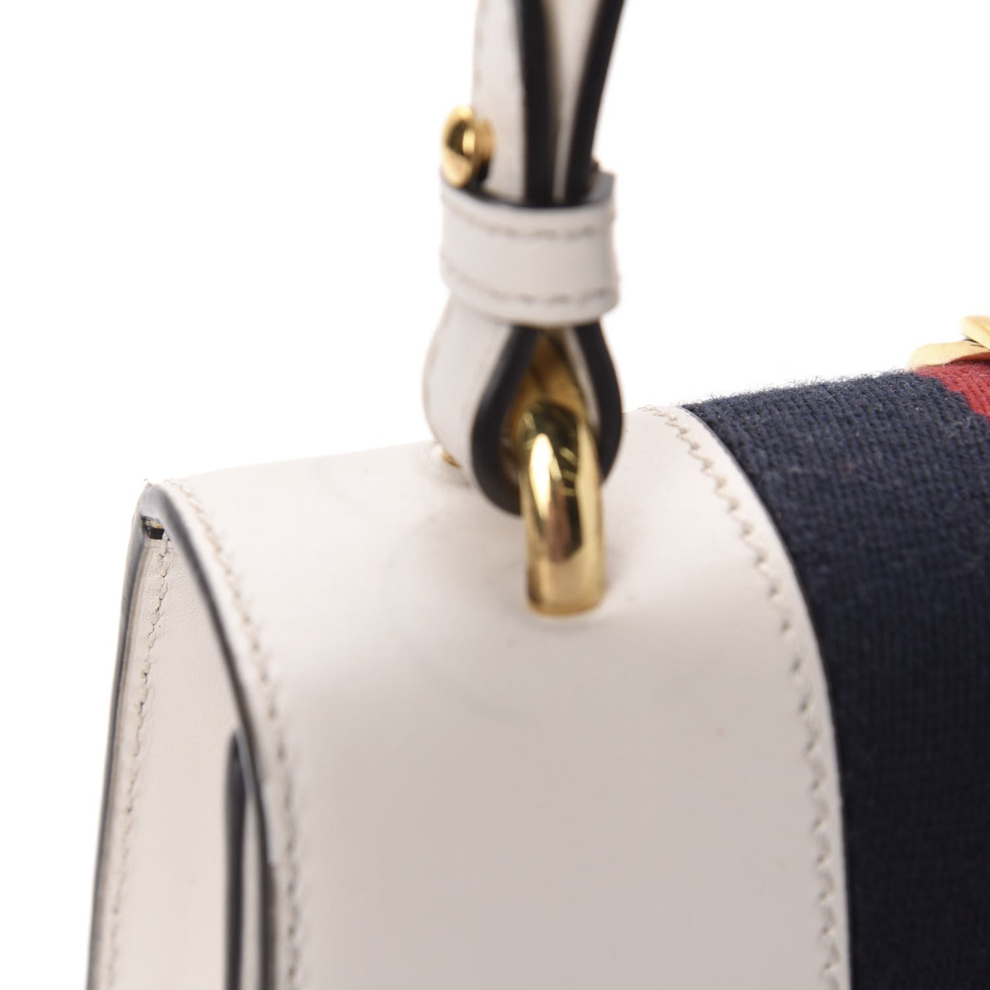 Calfskin Mini Sylvie Top Handle Bag White
