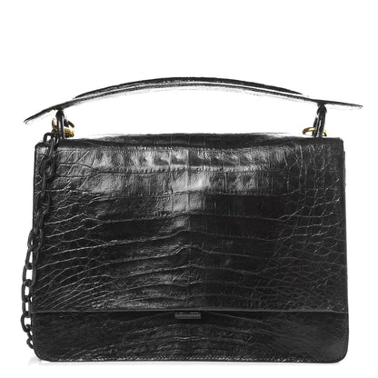 Nancy Gonzalez Crocodile Chain Flap Shoulder Bag Black 1 of 7