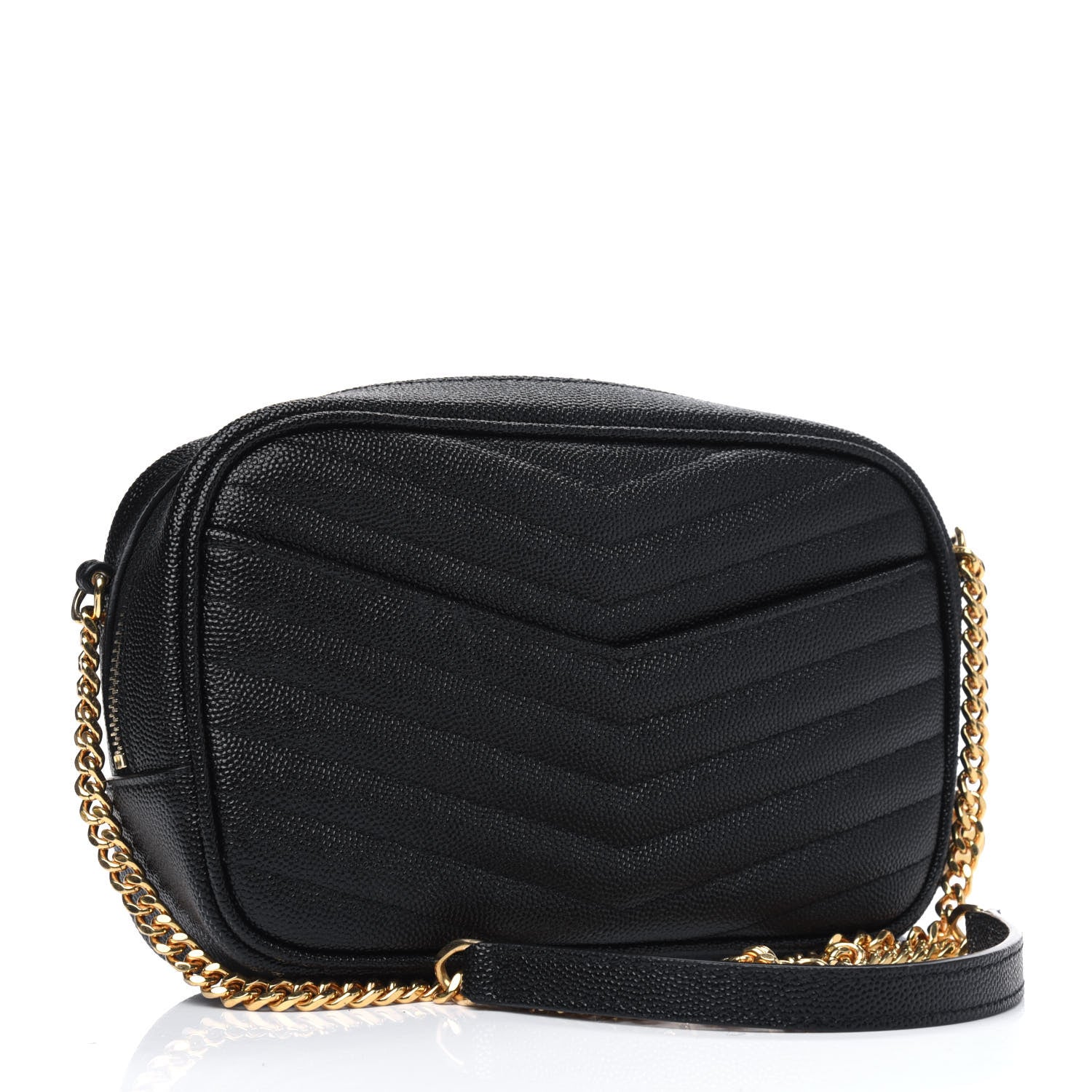 Saint Laurent Grain De Poudre Matelasse Monogram Mini Lou Camera Bag Black 2 of 5