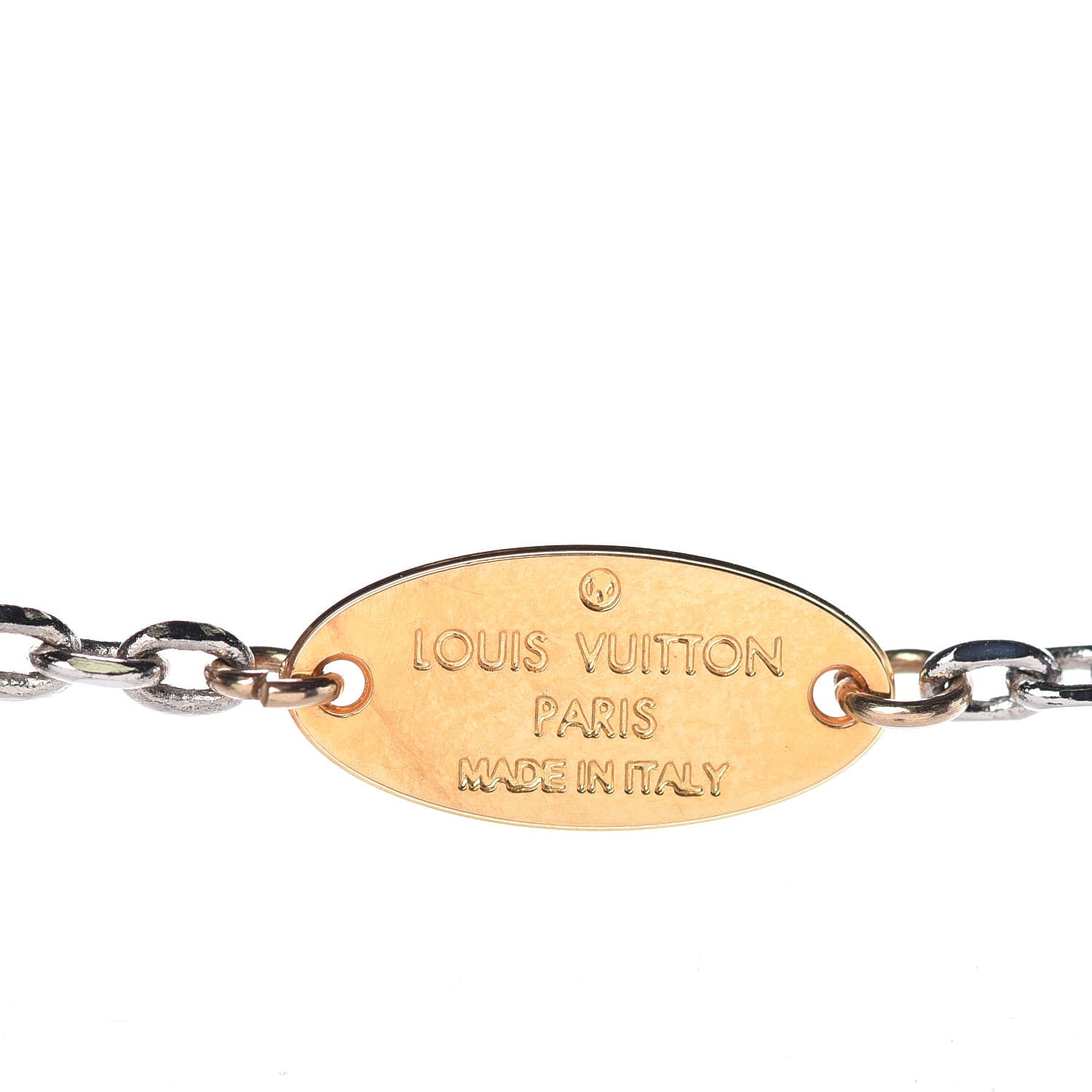 Louis Vuitton Logomania Sautoir Necklace Silver Gold 6 of 6