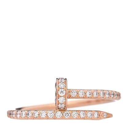 Cartier 18K Pink Gold Diamond Juste Un Clou Paved Ring 54 7 1 of 4
