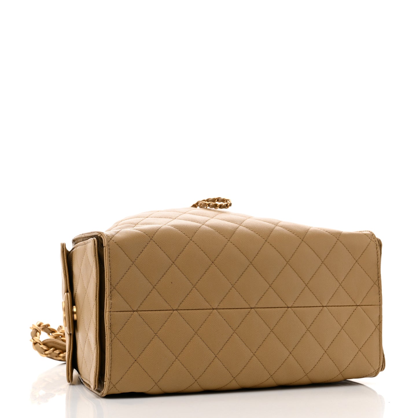 Caviar Quilted Medium Chanel 25 Handbag Dark Beige