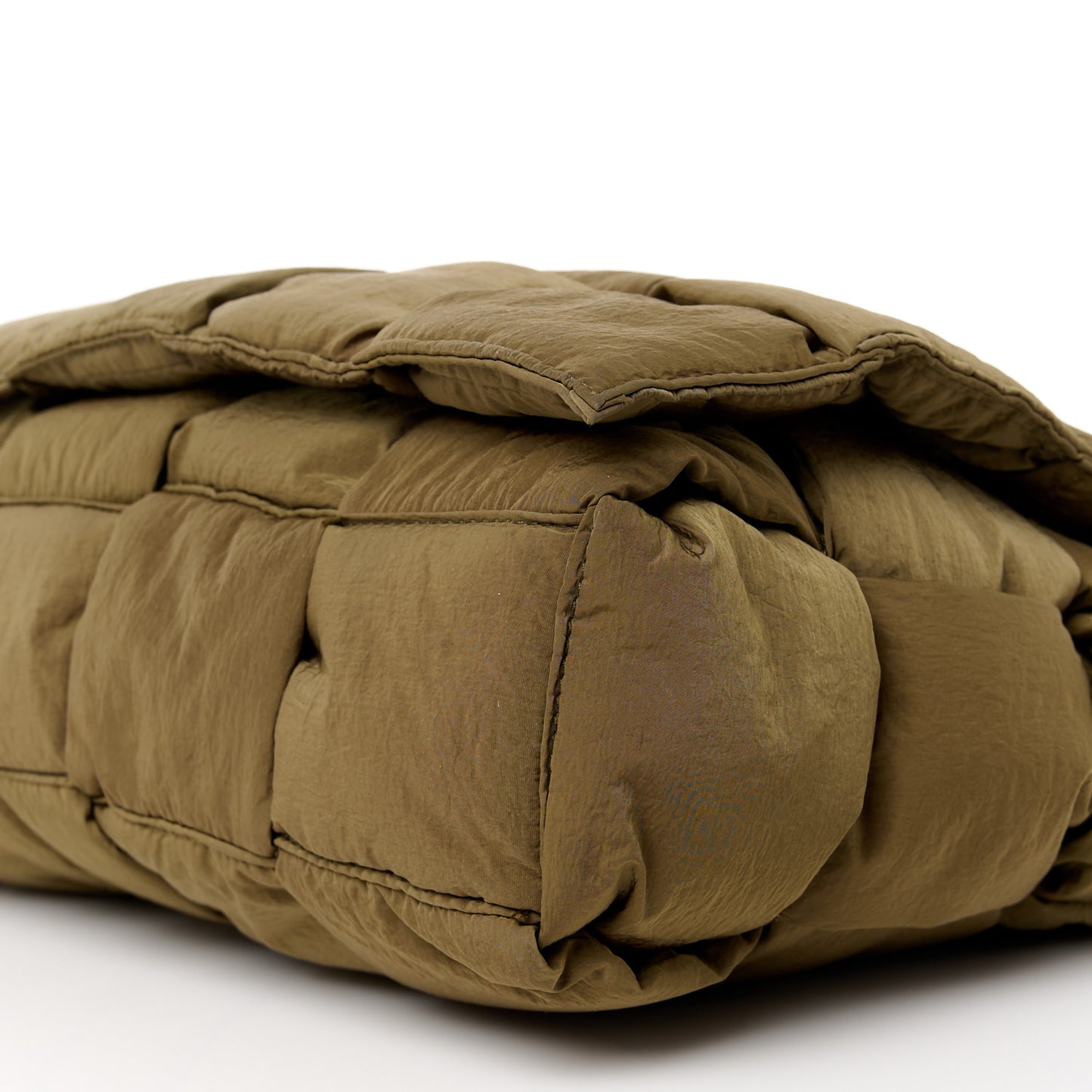 Nylon Intrecciato Padded Tech Maxi Cassette Bag Mud