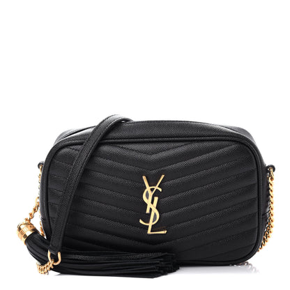 Saint Laurent Grain De Poudre Matelasse Monogram Mini Lou Camera Bag Black 1 of 11