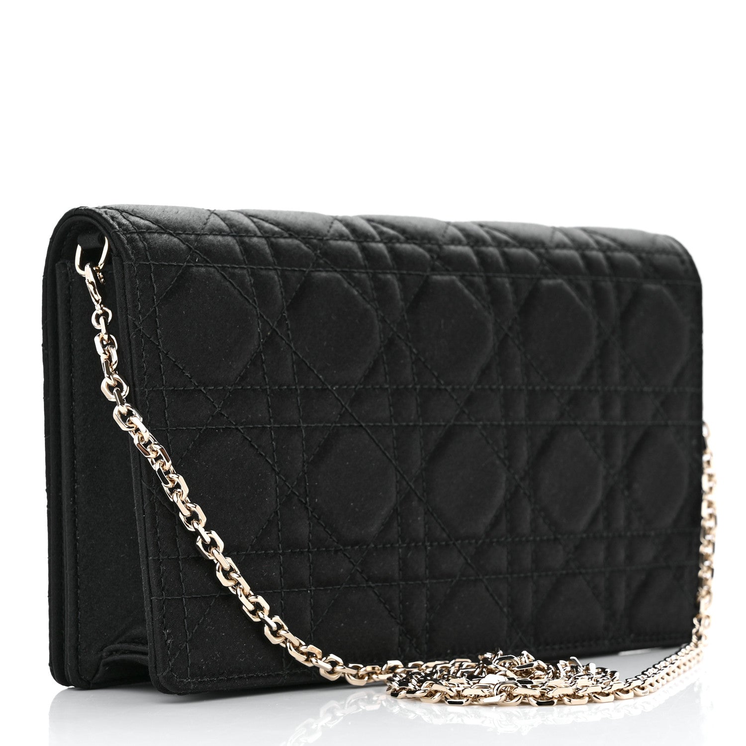 Christian Dior Satin Cannage Lady Dior Clutch Black 4 of 11