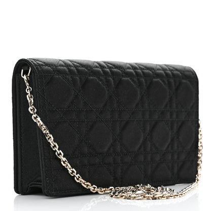 Christian Dior Satin Cannage Lady Dior Clutch Black 4 of 11