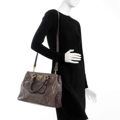 Prada Vitello Shine Top Handle Bag Fumo 2 of 11