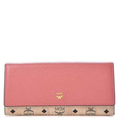 MCM Visetos Grained Calfskin Corina Two Fold Wallet Pink 1 of 9