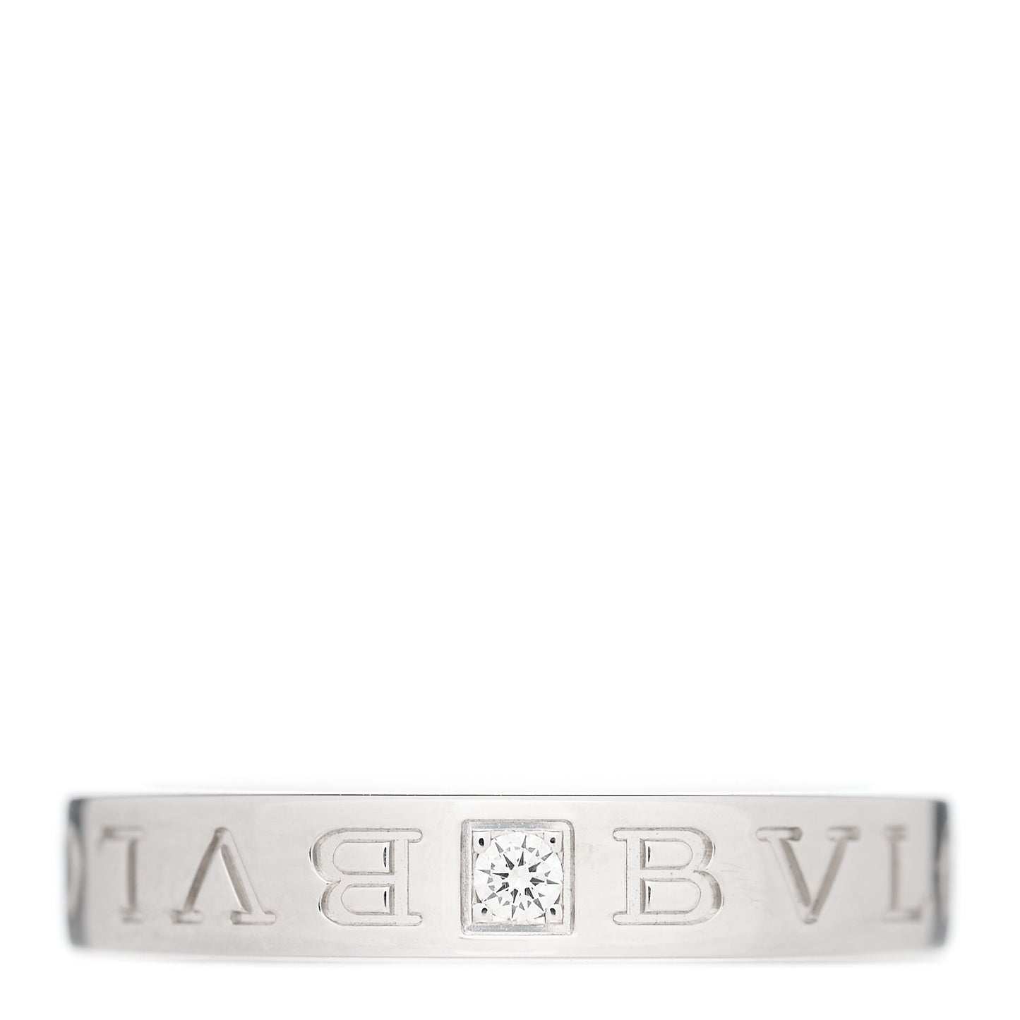 18K White Gold Diamond B.Zero1 Essential Band Ring 58 8.25