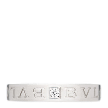 Bulgari 18K White Gold Diamond B.Zero1 Essential Band Ring 58 8.25 1 of 4