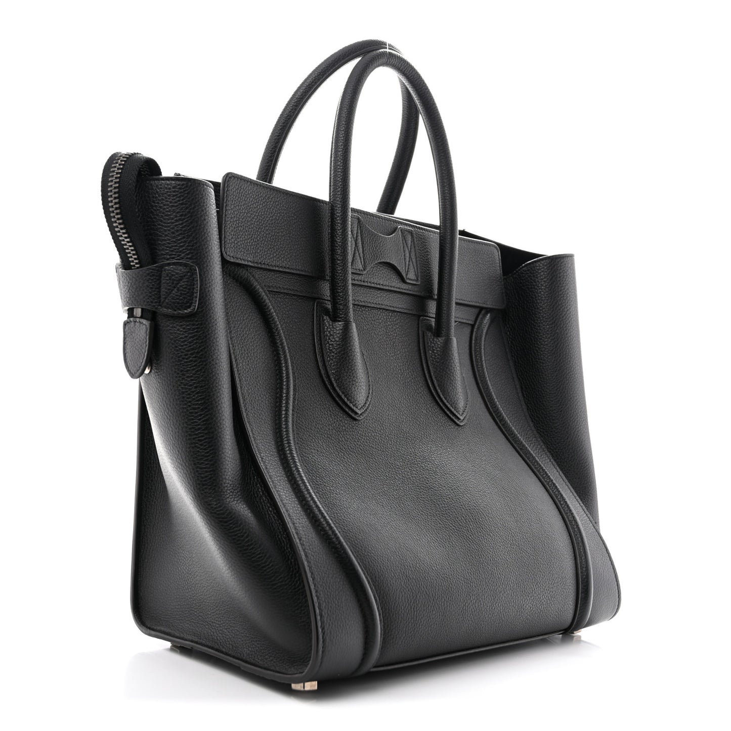 Drummed Calfskin Mini Luggage Black