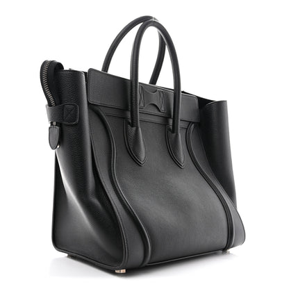 Celine Drummed Calfskin Mini Luggage Black 3 of 11