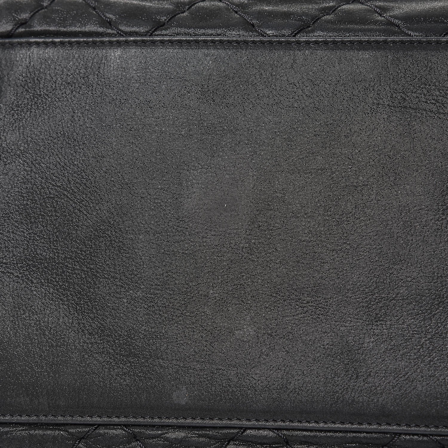 Chanel Iridescent Calfskin Stitched Extra Large Just Mademoiselle Bowling Bag Black 12 of 15
