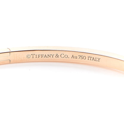 Tiffany 18K Rose Gold Narrow T T1 Hinged Bangle Bracelet 4 of 6