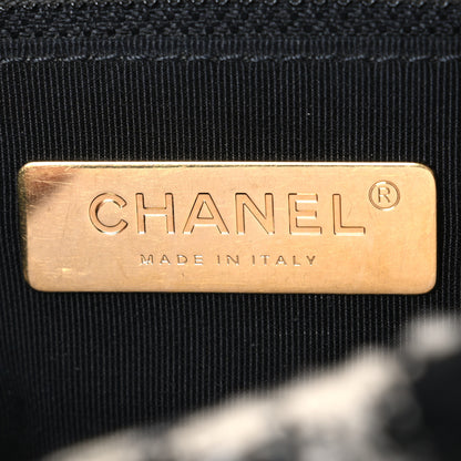 Chanel Tweed Quilted Medium Chanel 19 Flap Black Ecru White 6 of 10