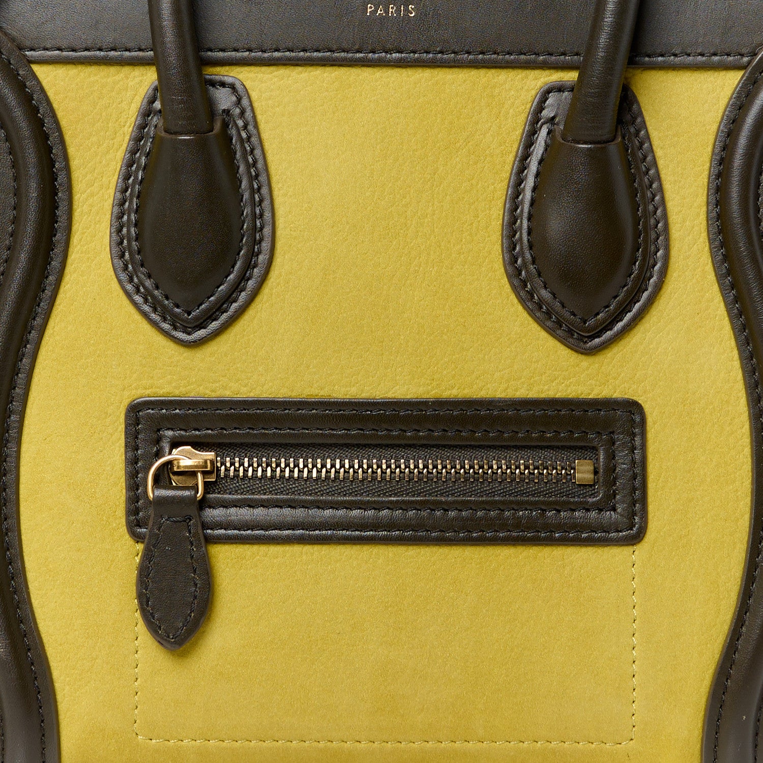 Celine Nubuck Smooth Calfskin Nano Tri-Color Luggage Chartreuse 8 of 10
