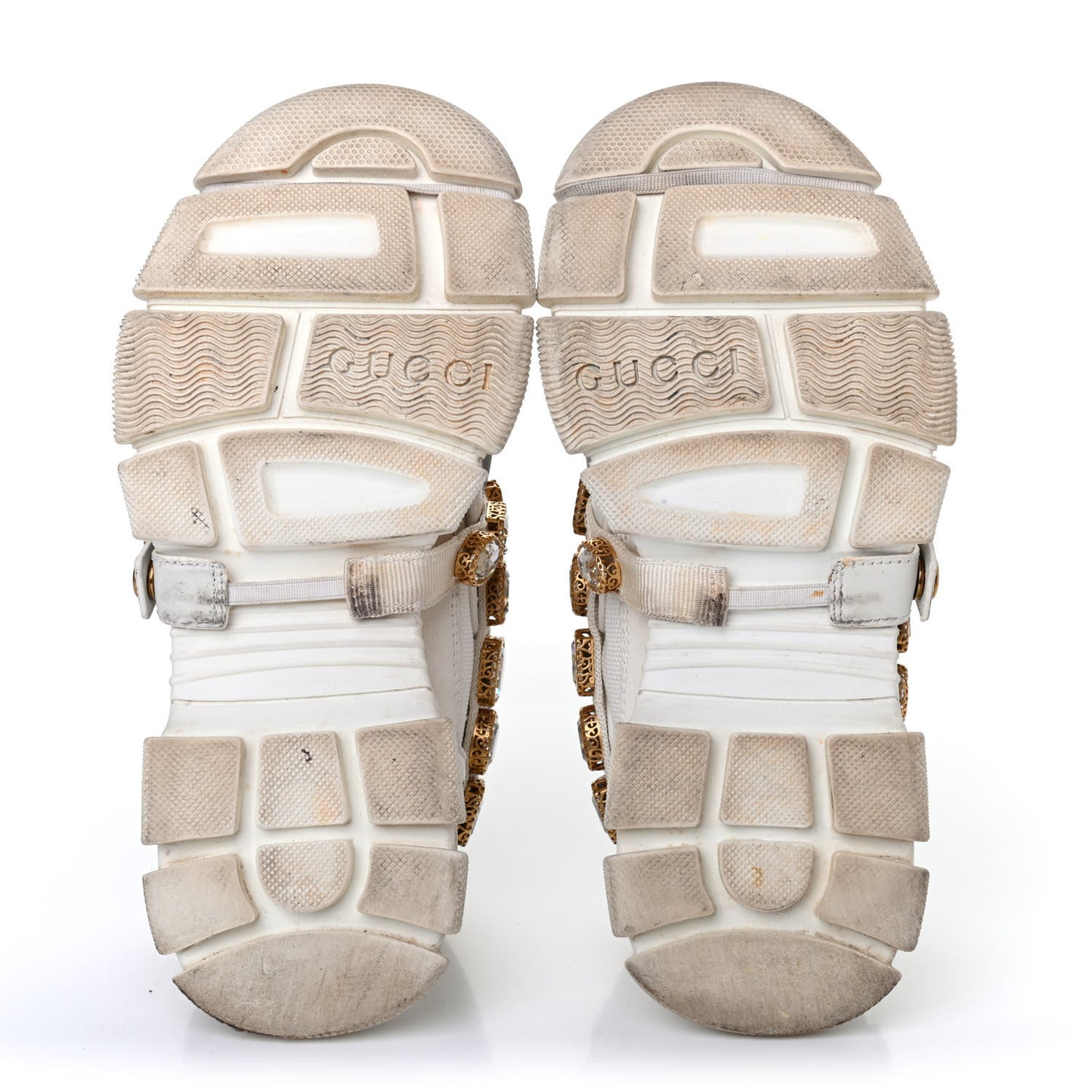 X SEGA Mesh Calfskin Suede Removable Crystals Womens Flashtrek Sneakers 36.5 Great White