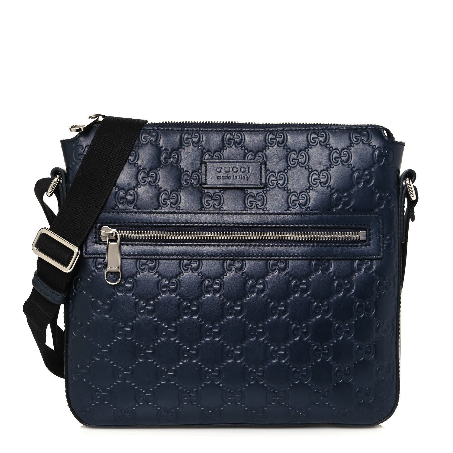 Gucci Guccissima Signature Small Messenger Bag Blue 1 of 14