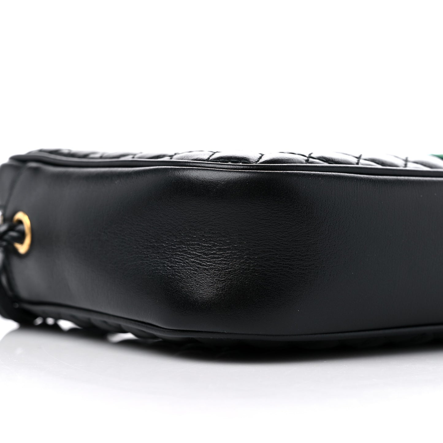 Calfskin Web Trapuntata Small GG Shoulder Bag Black