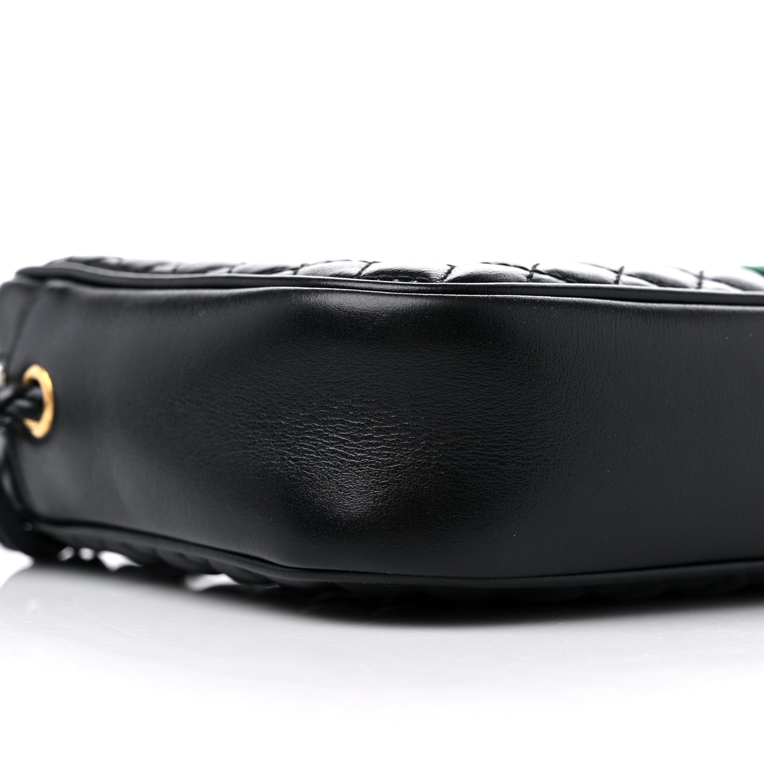 Gucci Calfskin Web Trapuntata Small GG Shoulder Bag Black 8 of 9