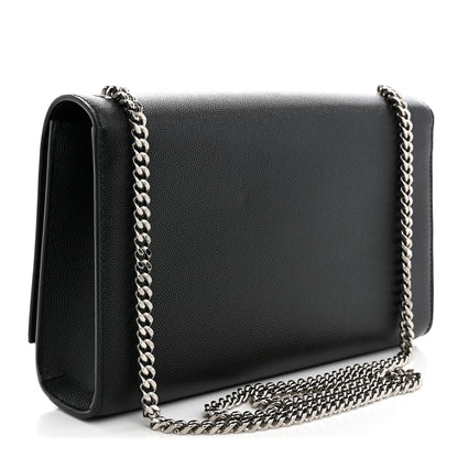 Saint Laurent Grain De Poudre Medium Classic Monogram Kate Satchel Black 2 of 10