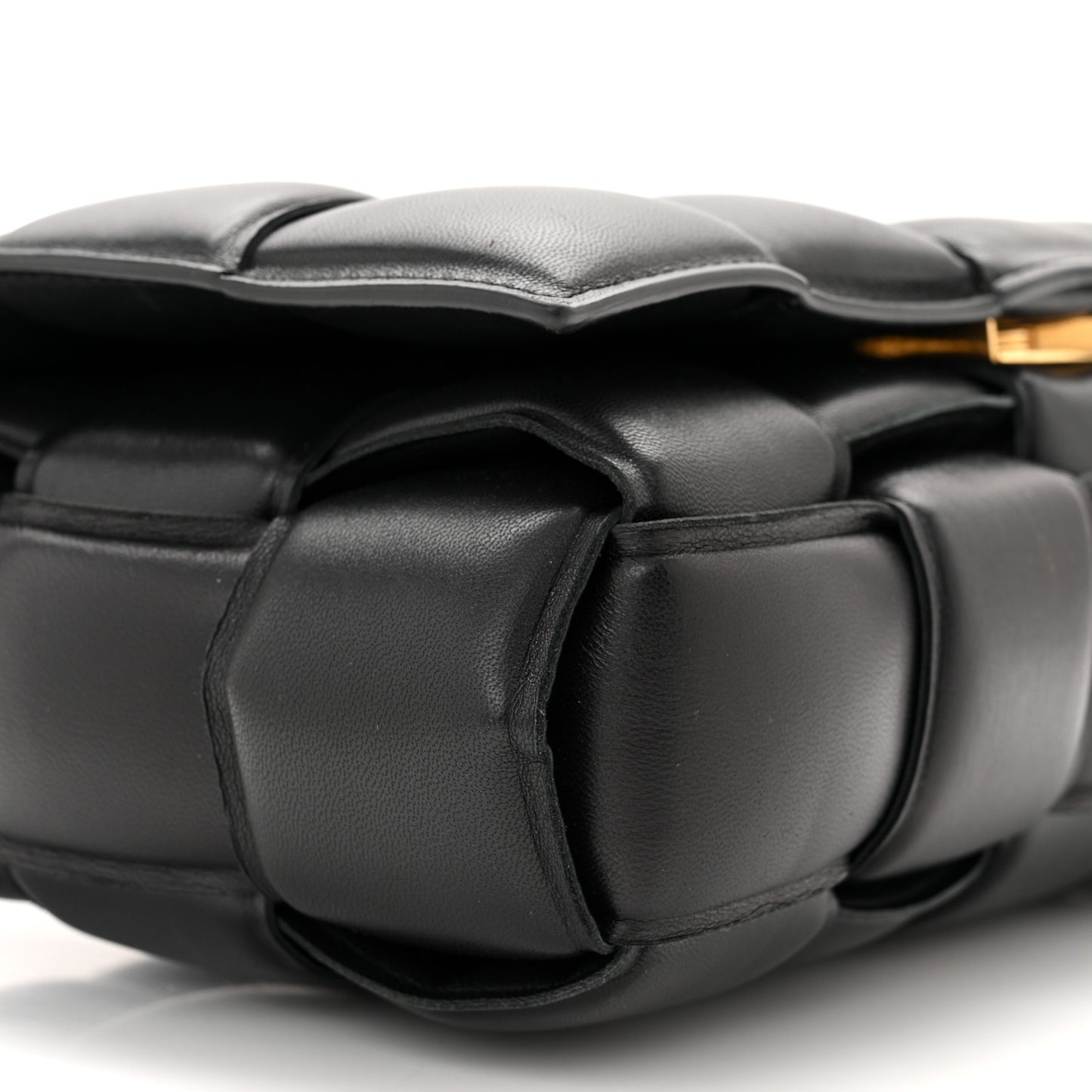 Nappa Maxi Intreccio Padded Cassette Crossbody Bag Black