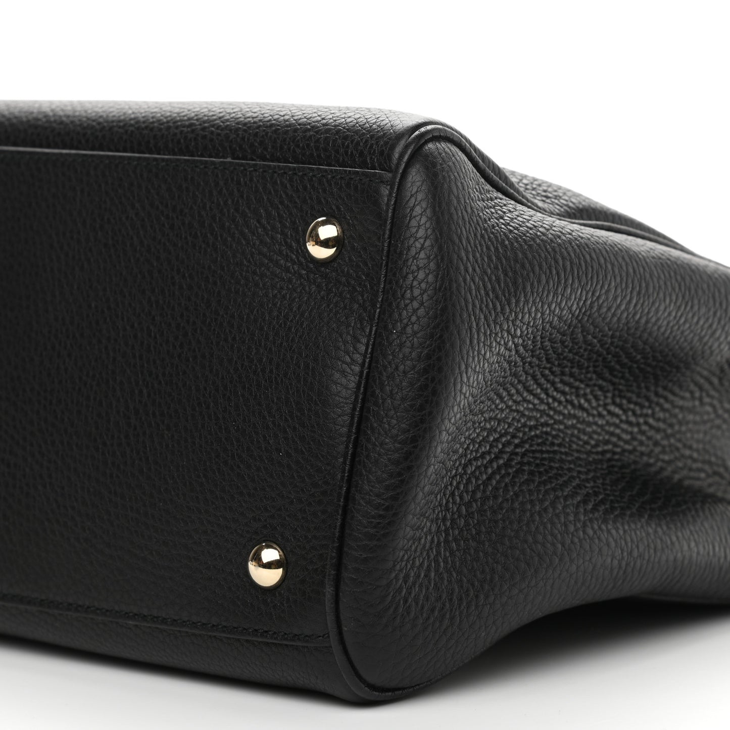 Pebbled Calfskin Medium Bamboo Shopper Tote Black