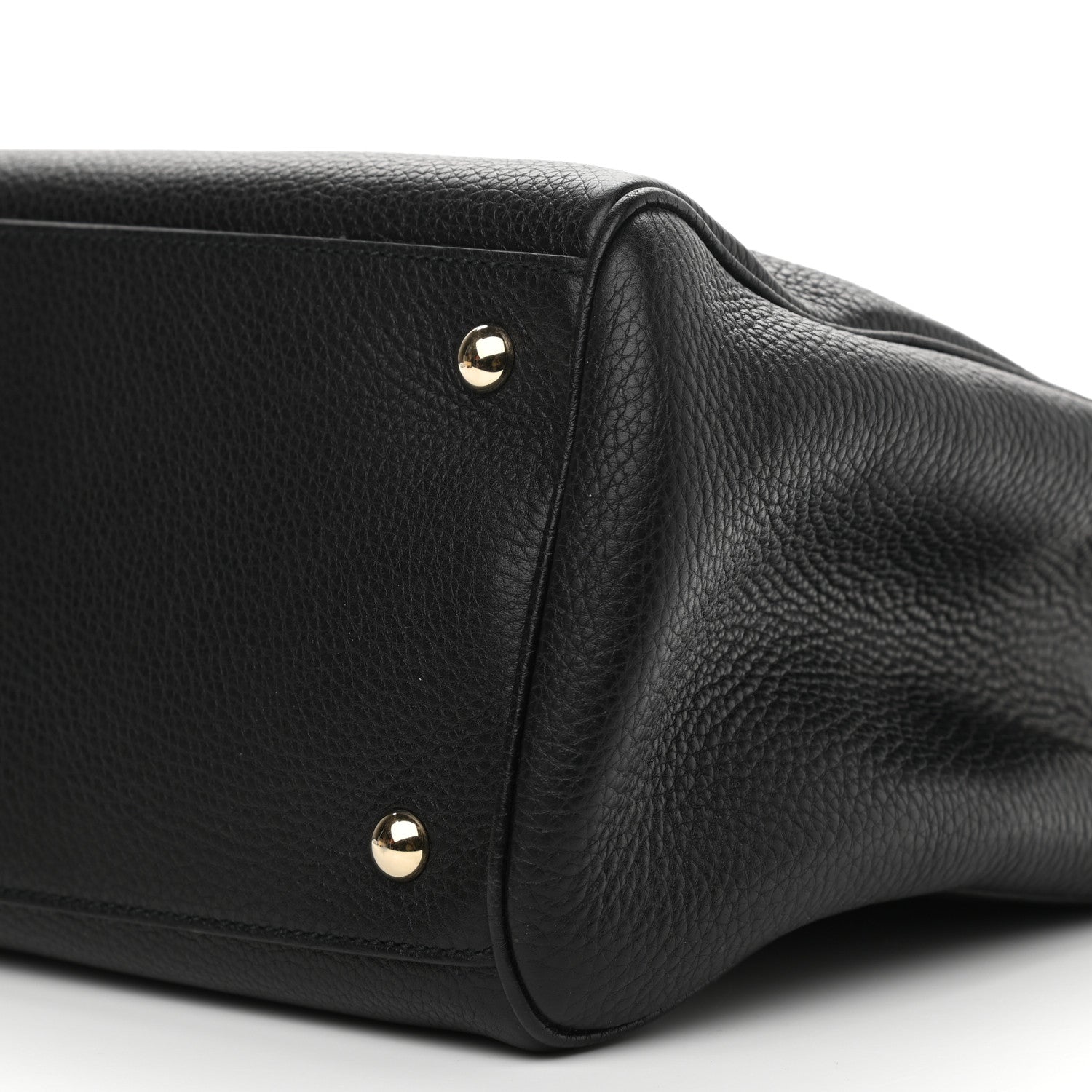 Gucci Pebbled Calfskin Medium Bamboo Shopper Tote Black 10 of 10