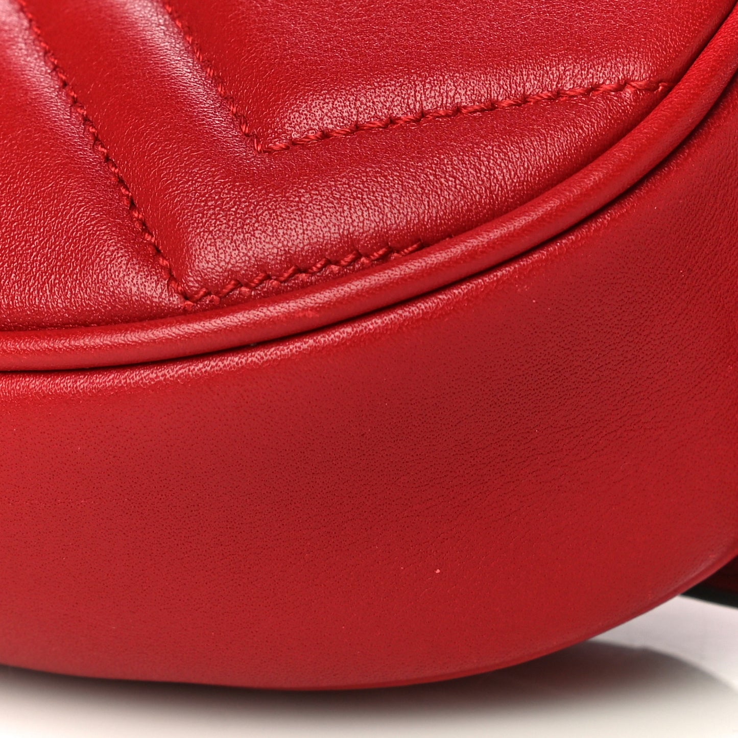 Calfskin Matelasse GG Marmont Belt Bag 75 30 Hibiscus Red