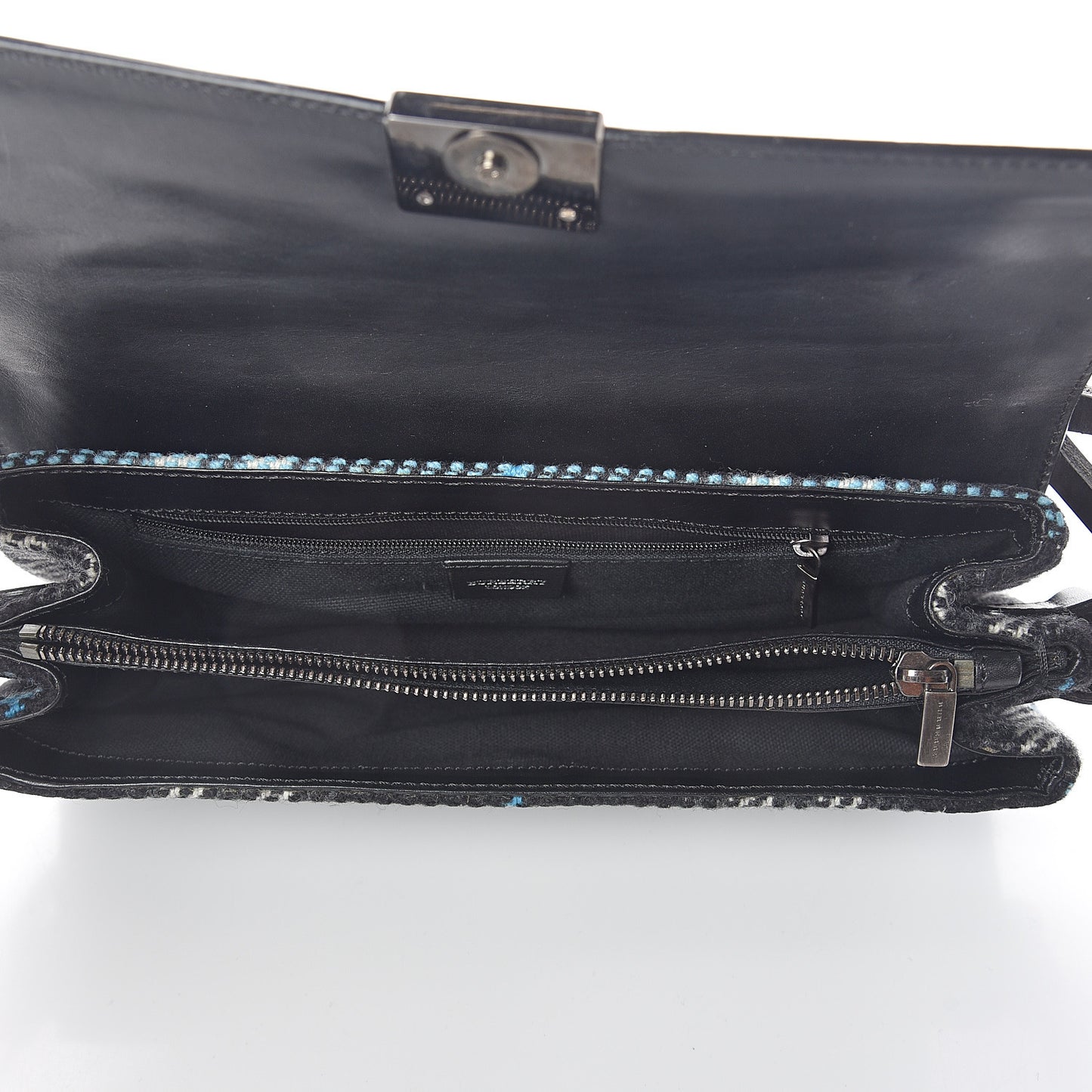 Alligator Tweed Shoulder Bag Black