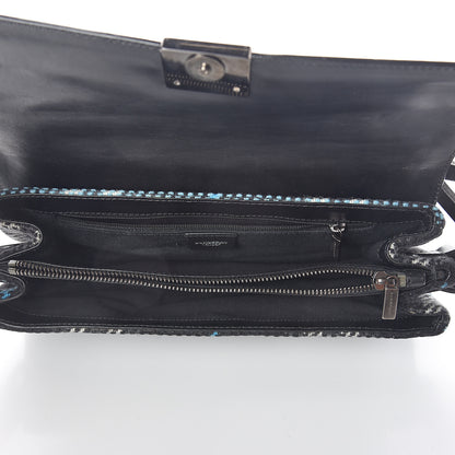 Burberry Alligator Tweed Shoulder Bag Black 4 of 7