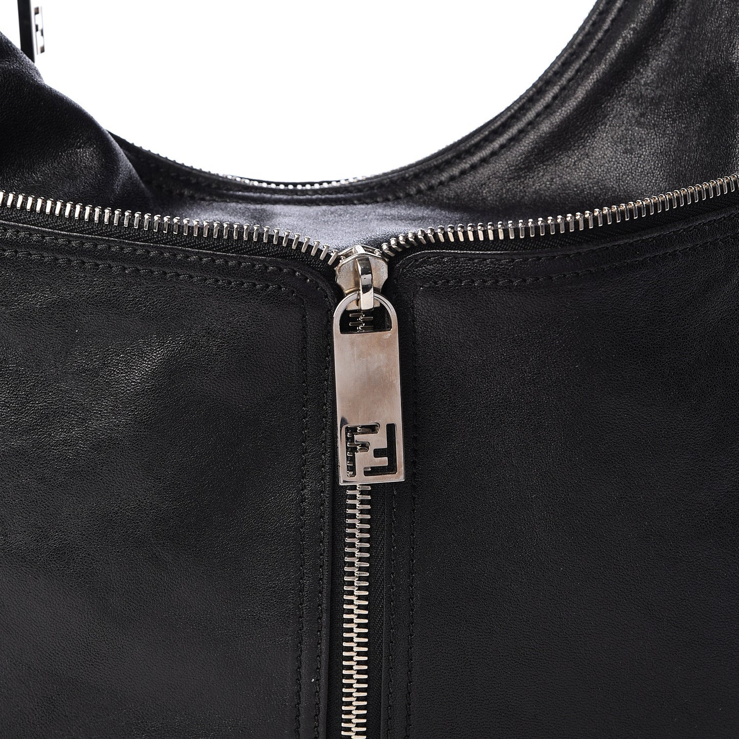 Sheepskin Zipper Hobo Black