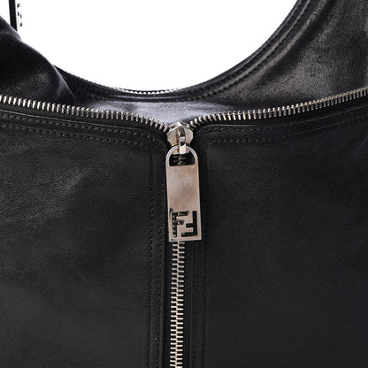 Fendi Sheepskin Zipper Hobo Black 8 of 10