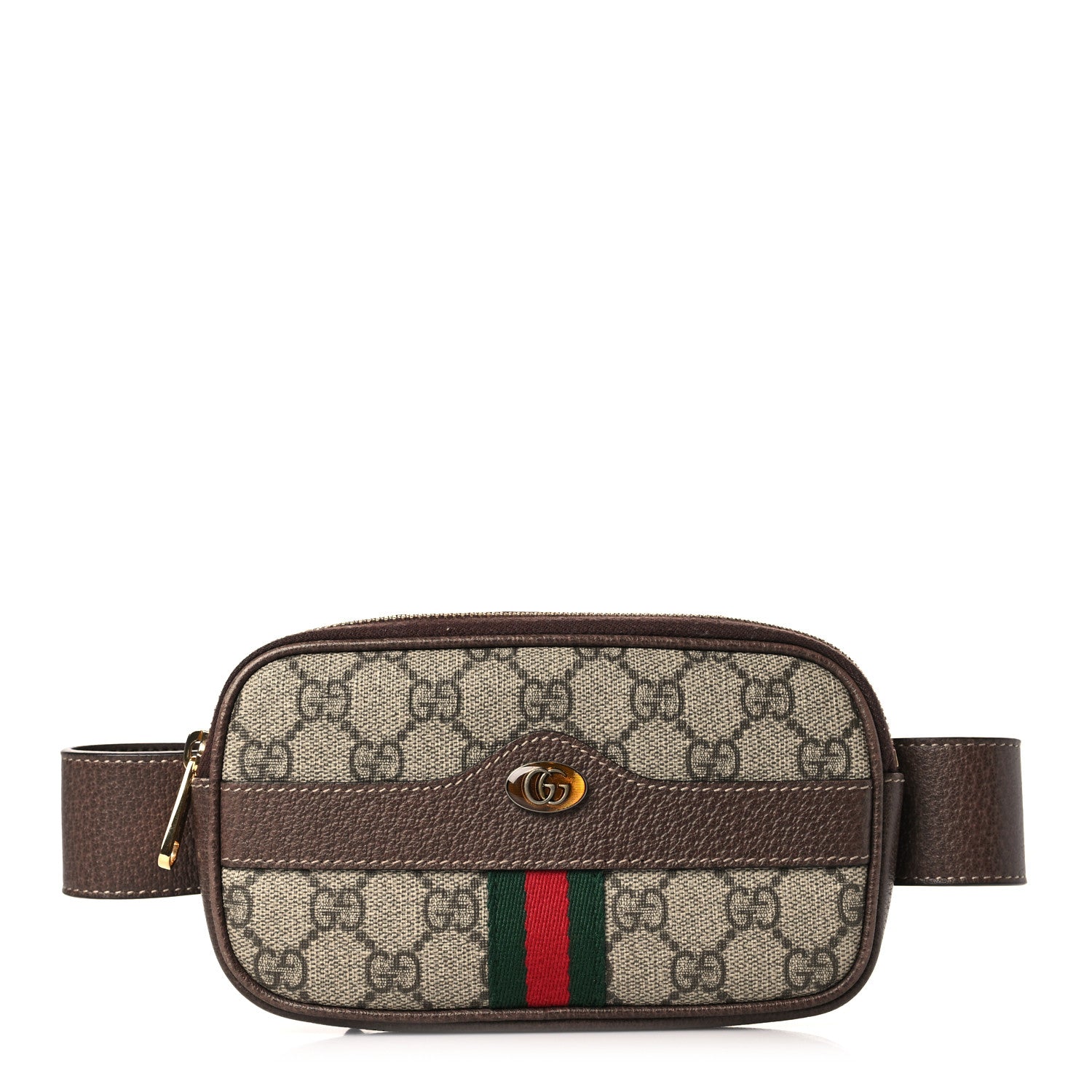 Gucci GG Supreme Monogram Web Ophidia Belted iPhone Case 85 34 Dark Brown 1 of 10