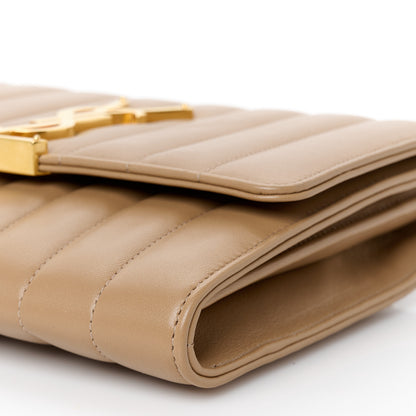 Saint Laurent Lambskin Matelasse Monogram Vicky Chain Wallet Peru 10 of 10