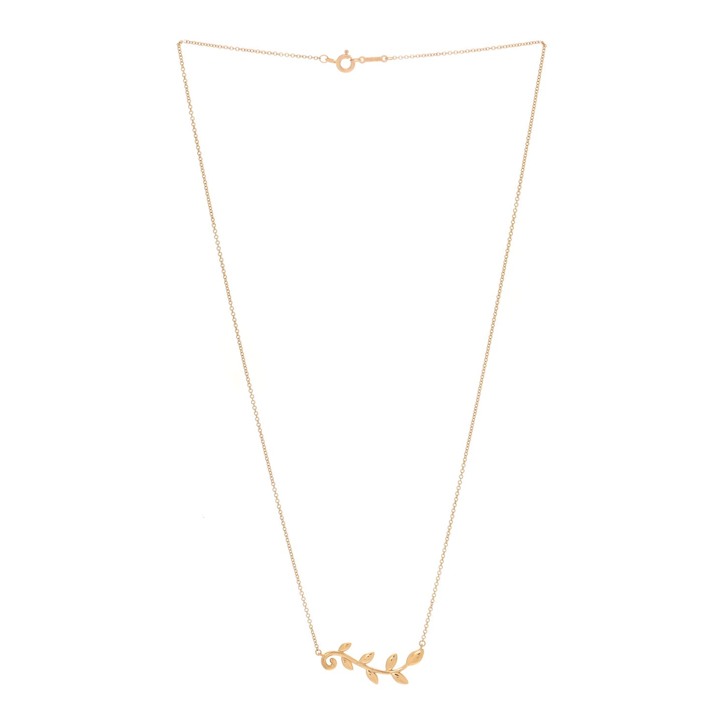 18K Yellow Gold Paloma Picasso Olive Leaf Vine Pendant Necklace