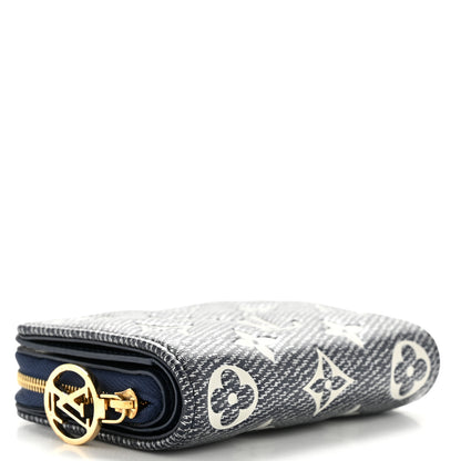Louis Vuitton Denim Effect Lambskin Embossed Monogram Lou Coussin Wallet Navy 4 of 9
