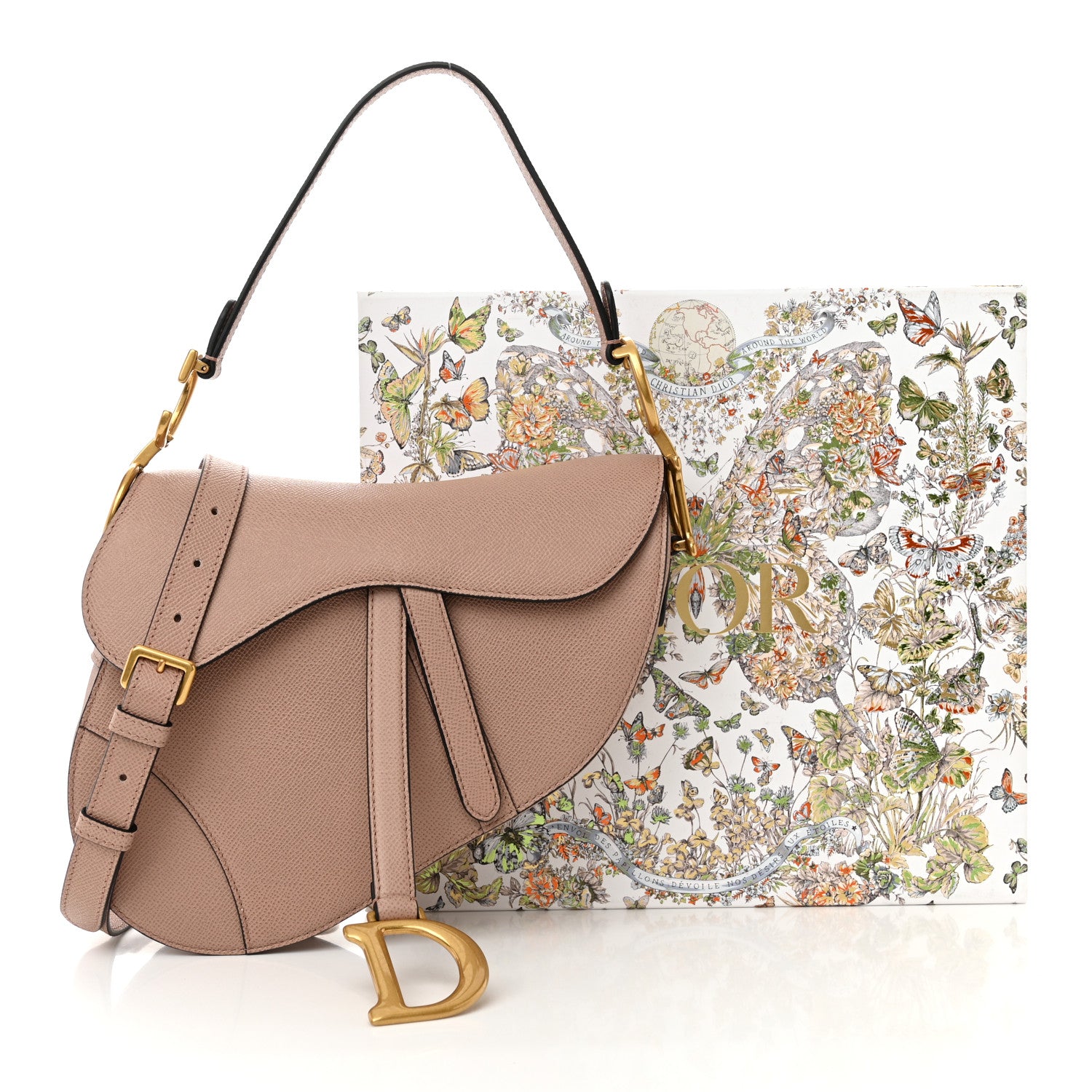 Christian Dior Grained Calfskin Saddle Bag With Strap Blush 12 of 12