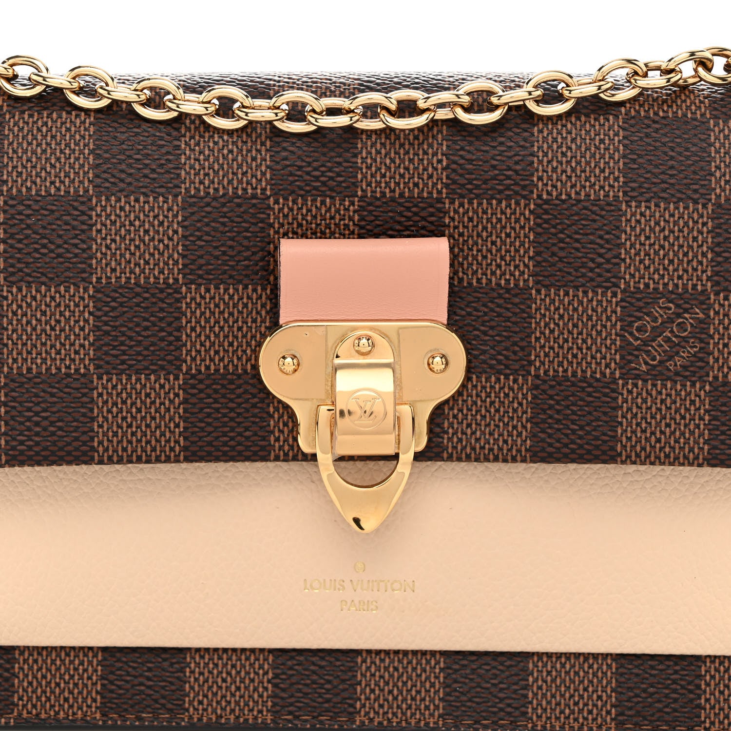 Louis Vuitton Damier Ebene Vavin Chain Wallet Creme 7 of 9