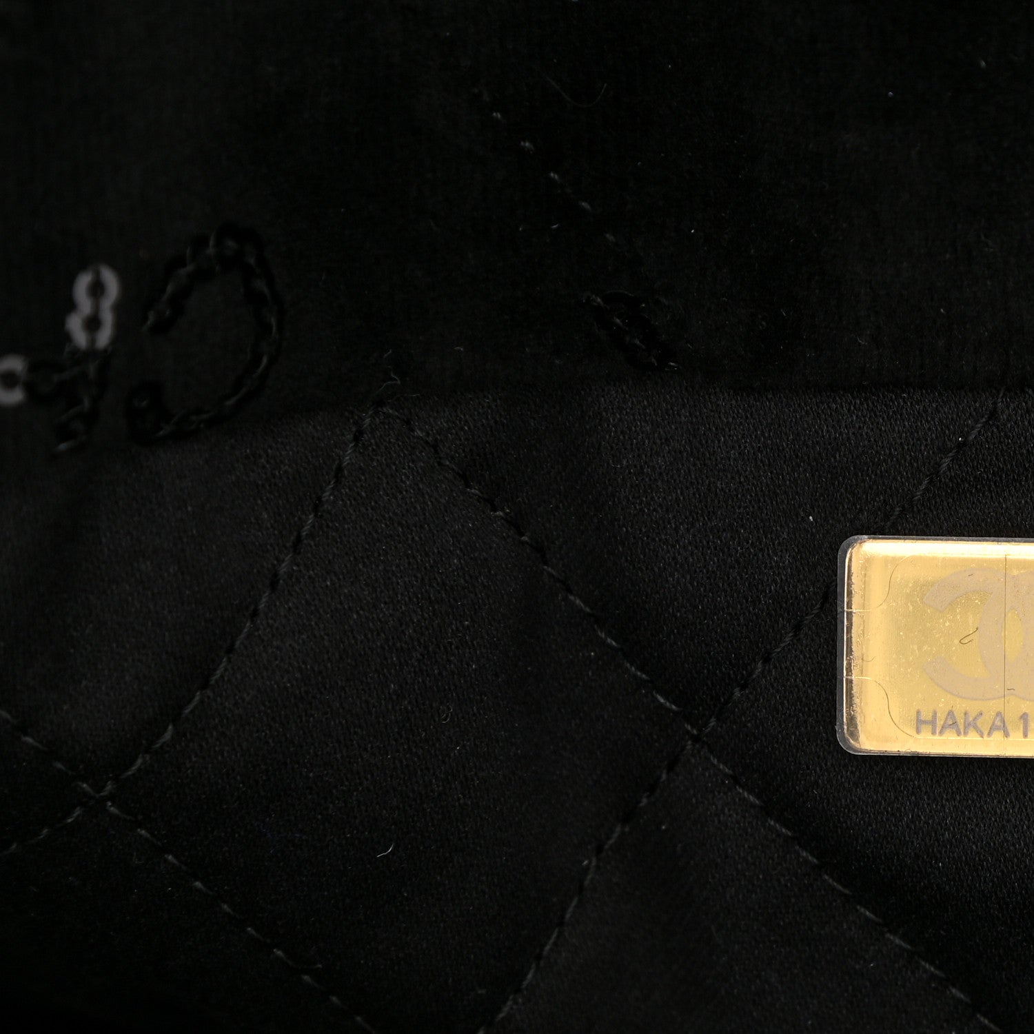 Chanel Velvet Sequin Quilted Small Chanel 22 Black 7 of 11