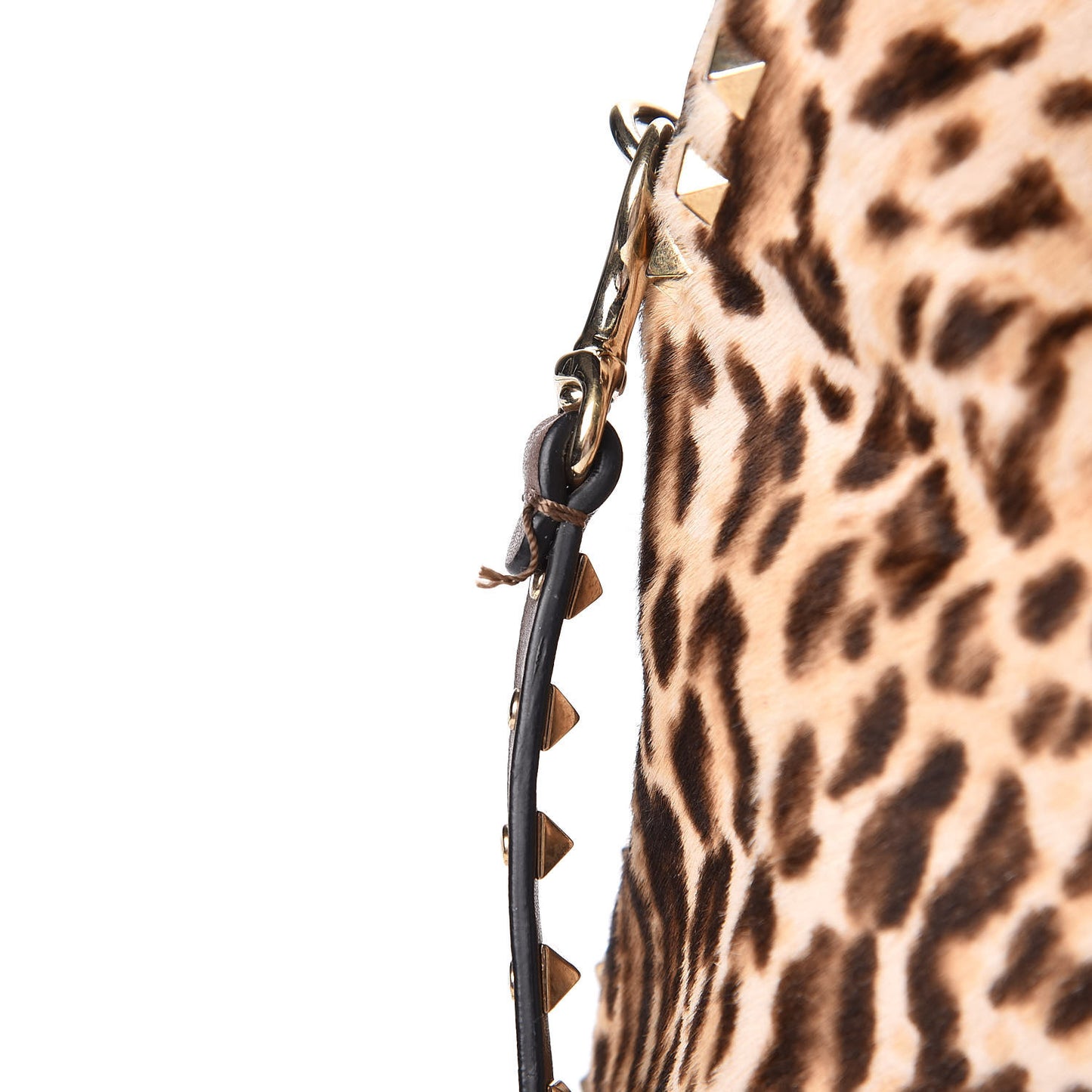 Calf Hair Cavallino Animal Rockstud Dome Satchel Leopard