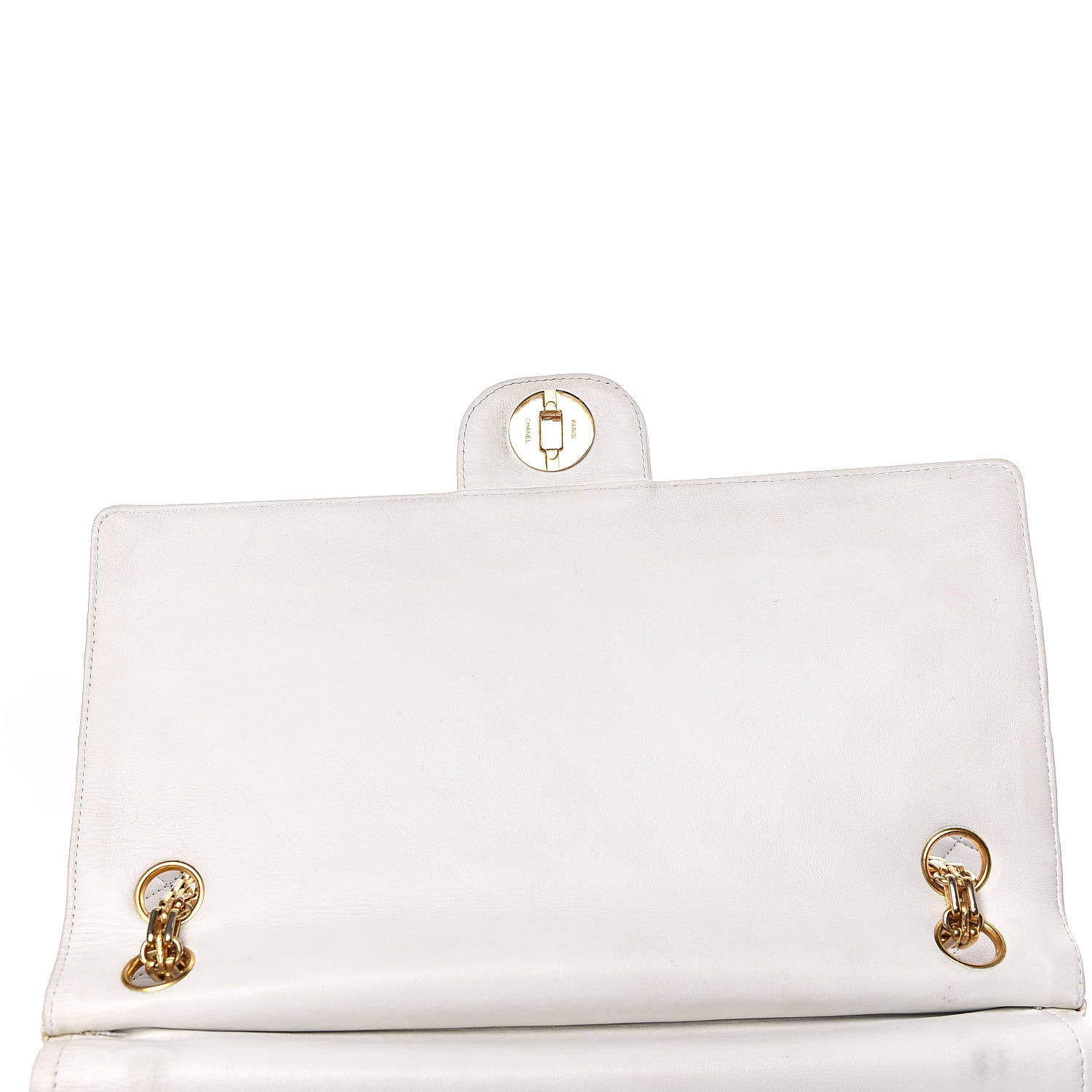 Chanel Lambskin Quilted Medium Double Flap White 16 of 27