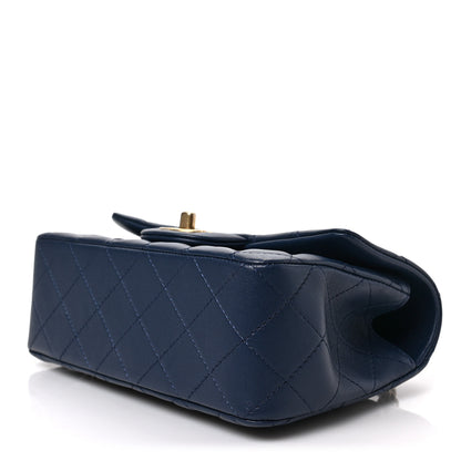 Chanel Lambskin Quilted Mini Metal Top Handle Rectangular Flap Blue 9 of 10