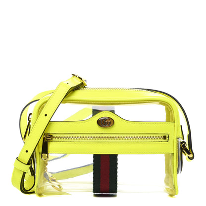Gucci Vinyl Web Mini Ophidia Transparent Shoulder Bag Yellow Fluo 1 of 8