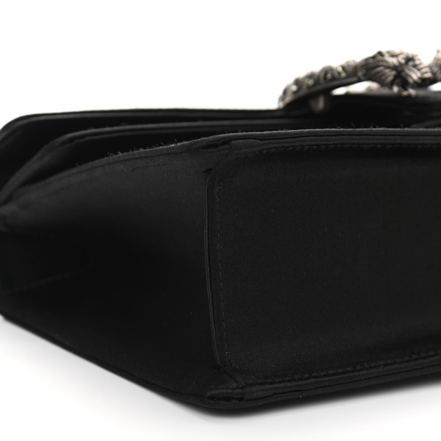 Gucci Satin Silk Crystal Small Dionysus Shoulder Bag Black Black Diamond 5 of 13