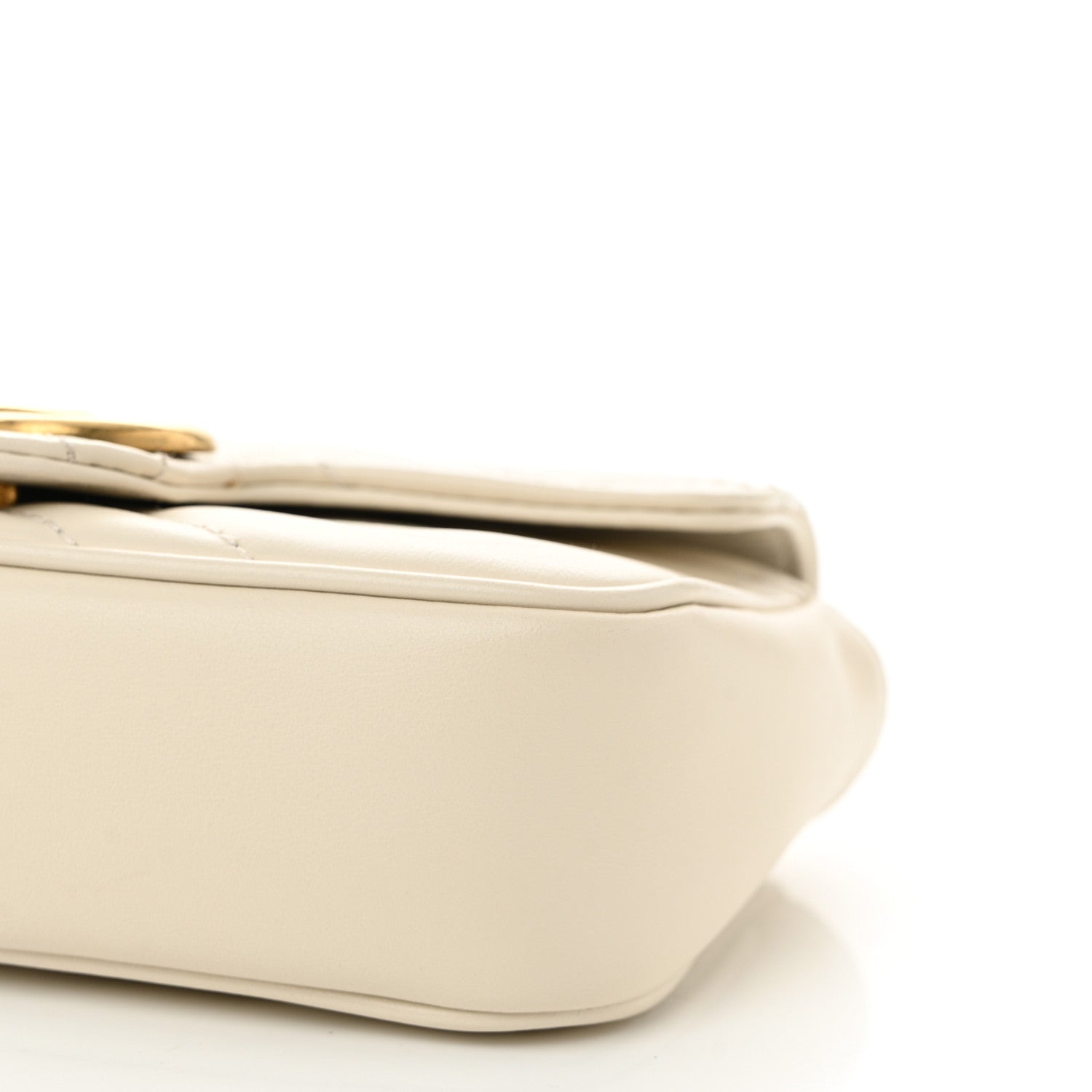 Gucci Calfskin Matelasse Super Mini GG Marmont Shoulder Bag White 10 of 12