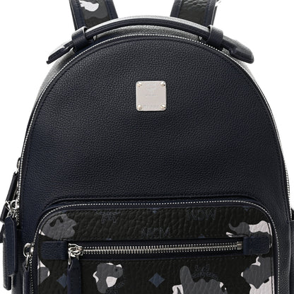 MCM Calfskin Visetos Floral Leopard Klassik Small Stark Backpack Blue Black 7 of 9